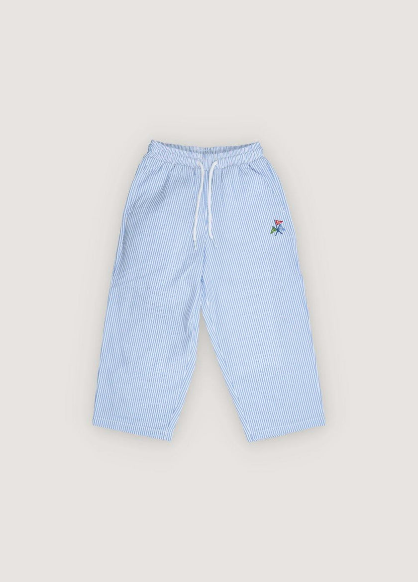 Almond Pant Vista Blue Seersucker Stripes