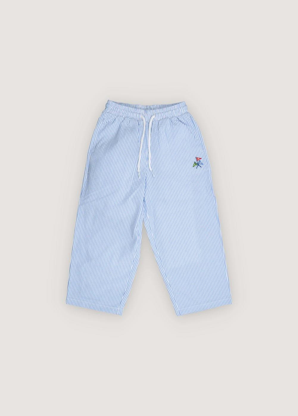 Almond Pant Vista Blue Seersucker Stripes