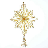 Kurt Adler 15.5-Inch 30-Light Fairy Light Gold Star Tree Topper