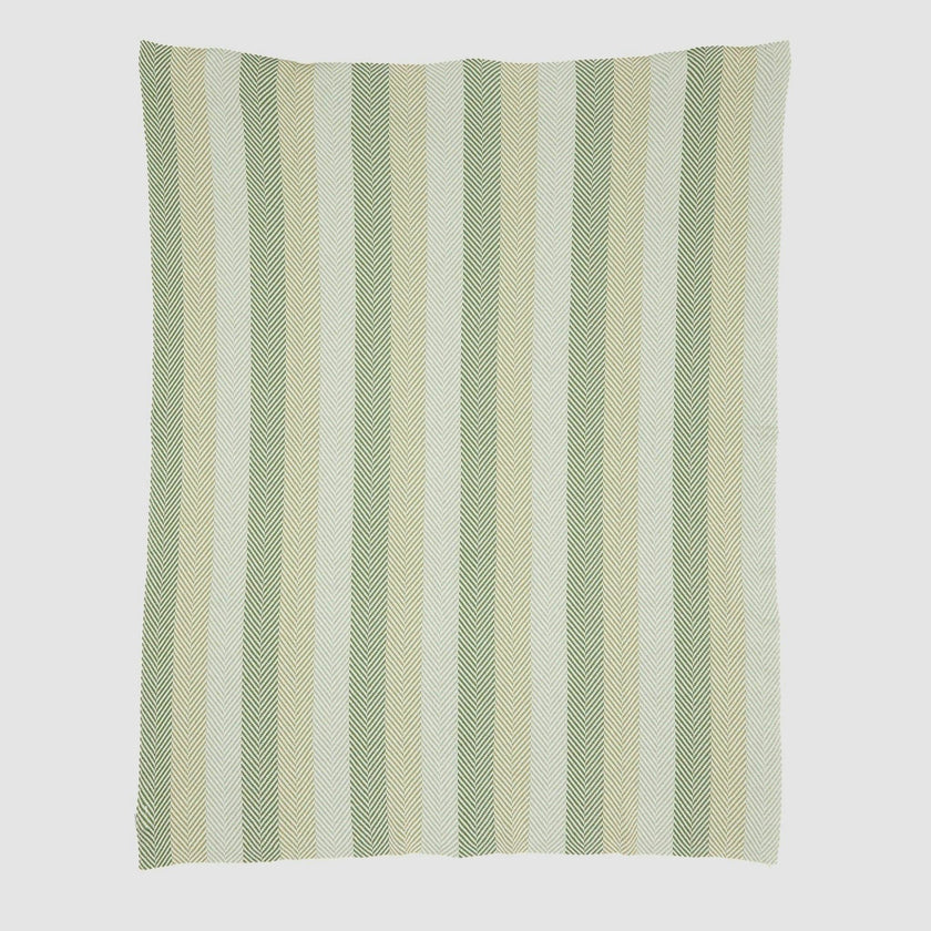 Cotton Sustainable Knit Striped | Chevron Throw Blanket - Herringbone Hues