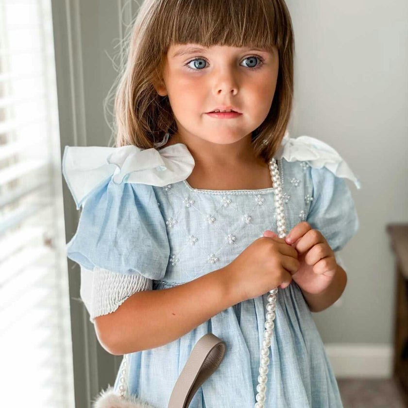 Charlotte Baby Blue Linen Dress