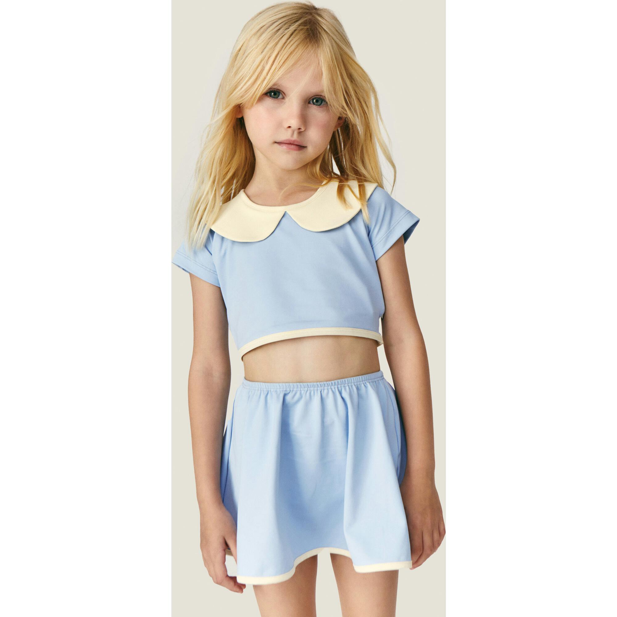 Mipounet SS26 Pauline, Swim Skirt Ecru Blue Sky