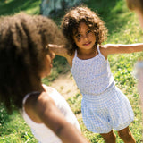 girls white and slate floral tank 2-pack