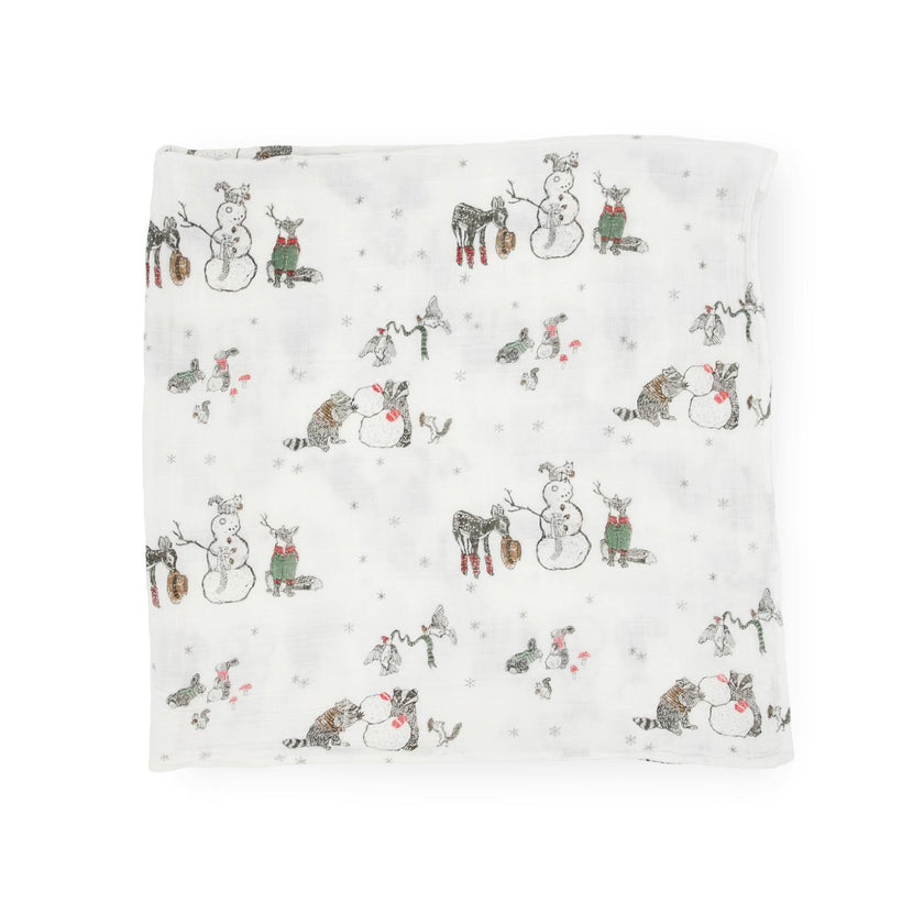 Cotton Muslin Swaddle Blanket 3 Pack - Snow Day