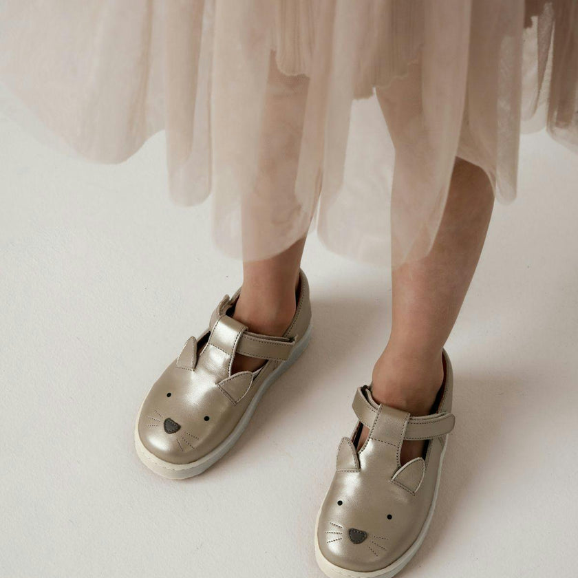 Esterre Shoes | Cat | Off White Metallic Leather