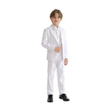 White Peak Lapel Trim Wool Suit