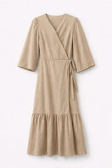 WRAP RUFFLE DRESS