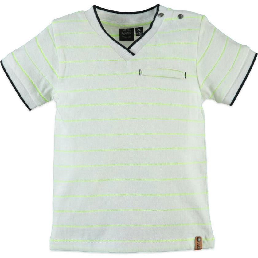 Striped V-Neck Front Pocket T-Shirt