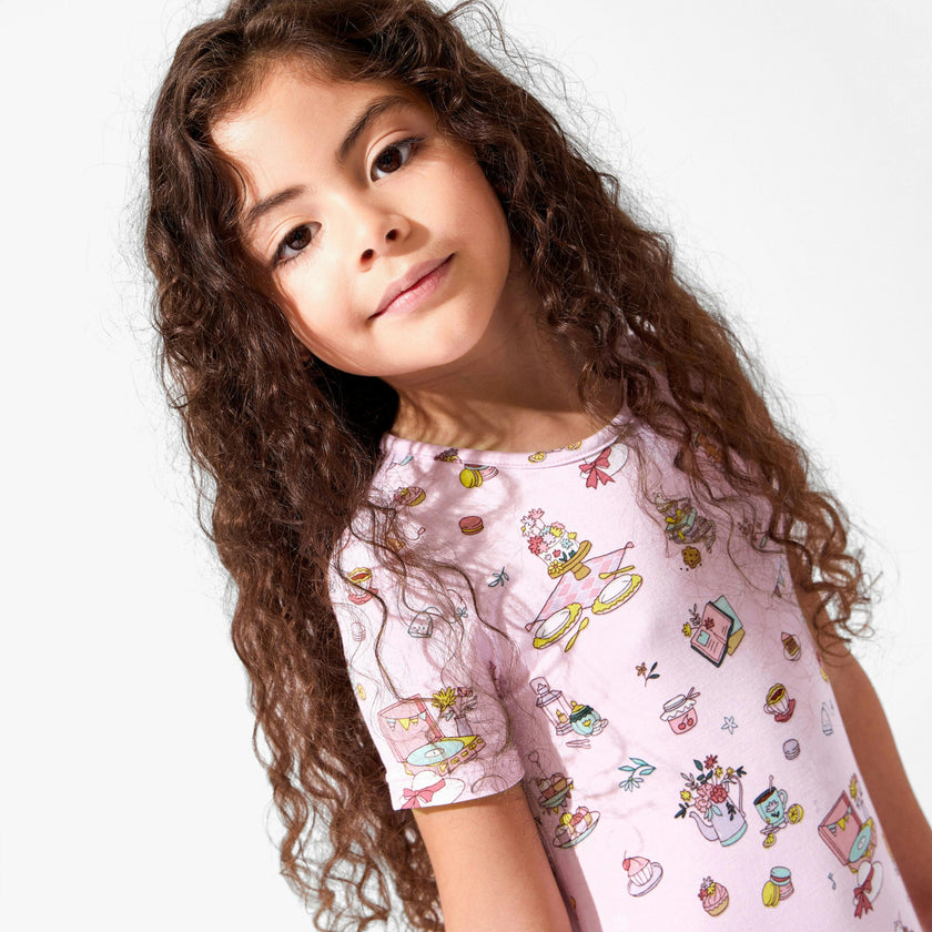 Tea Party Girls' Short Sleeve Dress