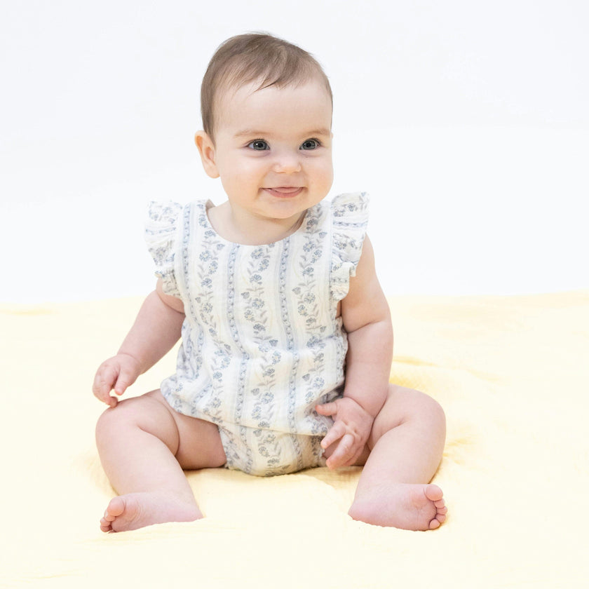 Kimberly Floral Stripe - Sunsuit
