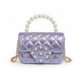 Pearl Handle Shell Quilted Kids Handbag