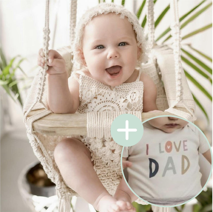 Macrame Swing & Love Dad Bodysuit Bundle