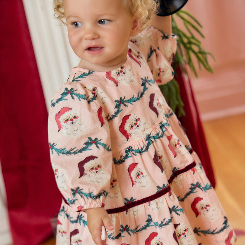 Baby Girls Maribelle Dress Set - Santa Garland