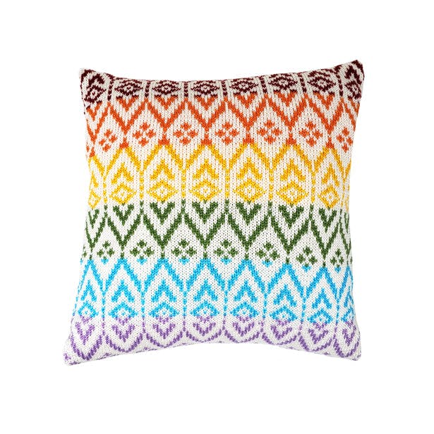 Rainbow Fair Isle Pillow