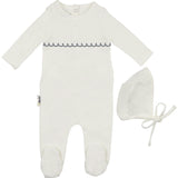 Embroidered Yoke Footie and Beanie Set