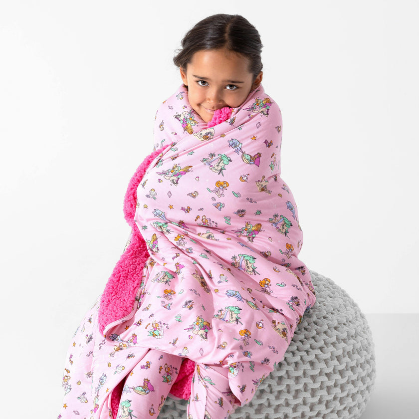 Mermaid Lagoon Bamboo Sherpa Blanket
