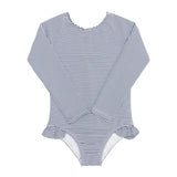 Girls Harbor Stripe Rashguard One Piece
