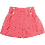 Broderie Anglaise High Waisted Shorts in Strawberry (4-12yrs)