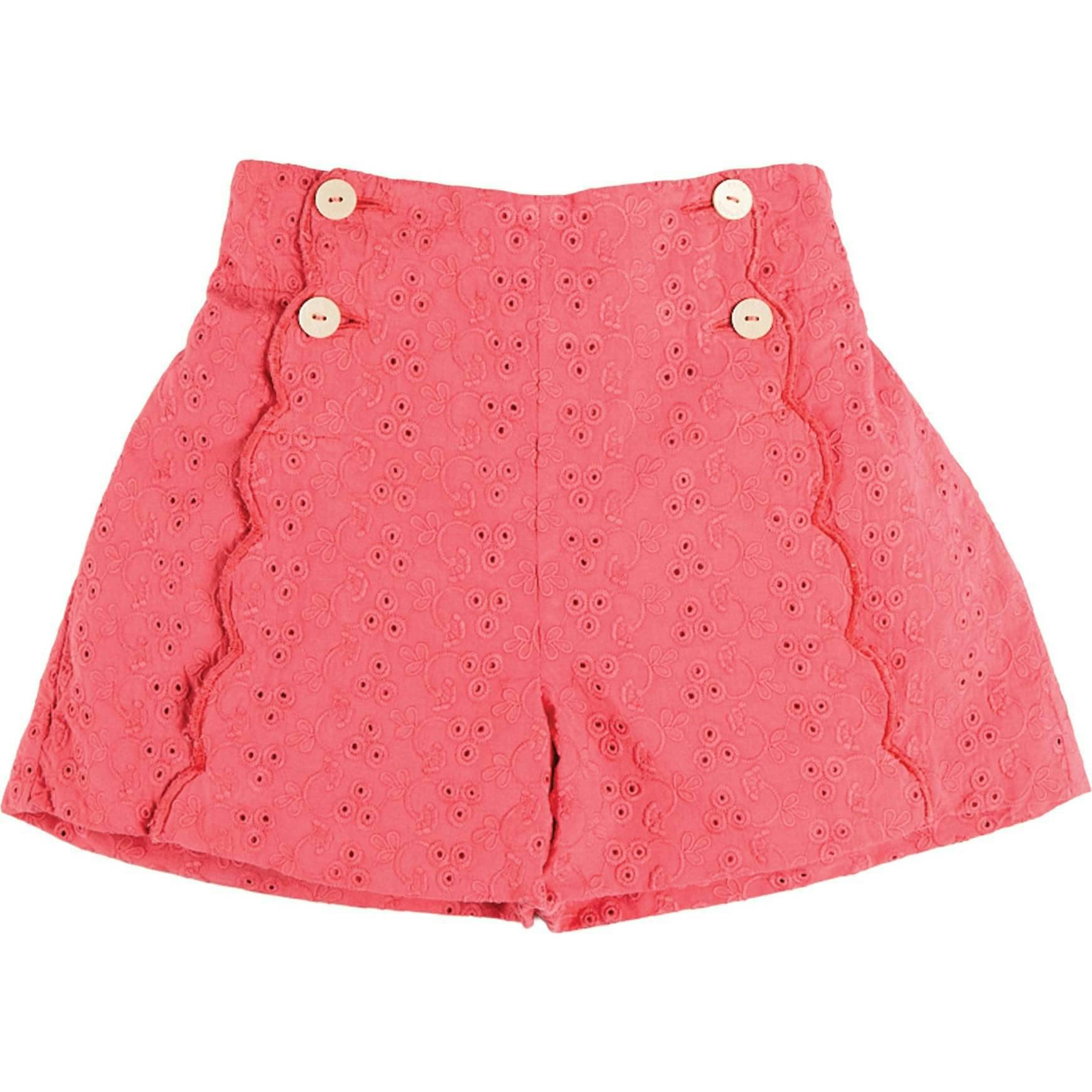 Broderie Anglaise High Waisted Shorts in Strawberry (4-12yrs)