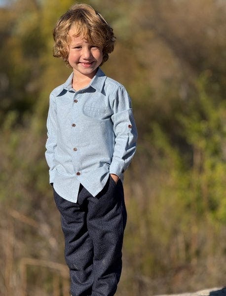 ATWOOD woven shirt pale blue chambray