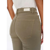 Patti Straight High Rise Ankle Jeans | Pale Green