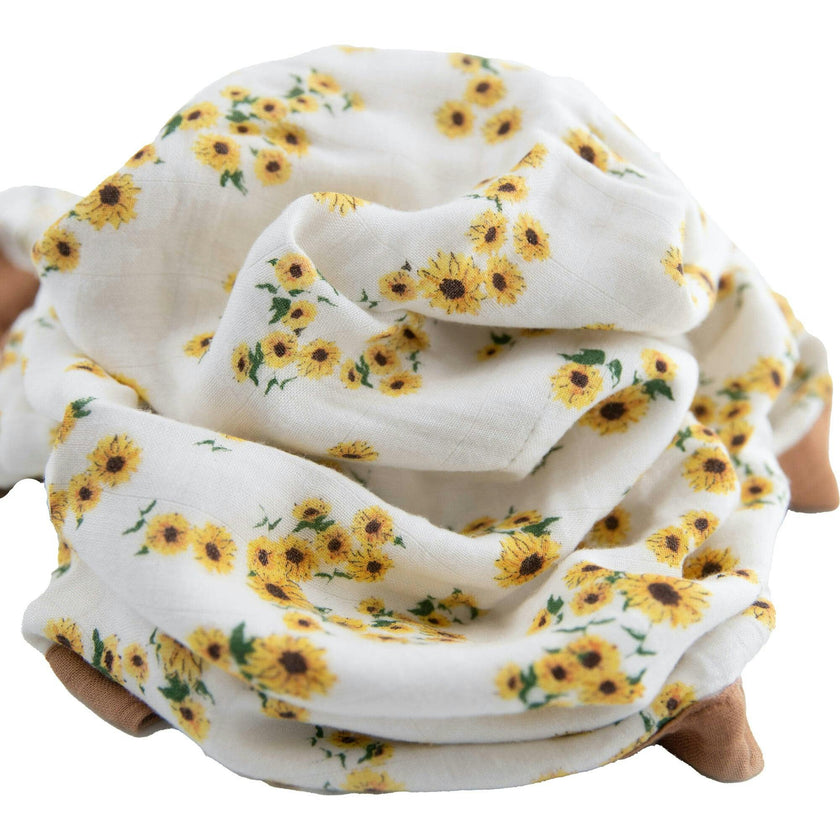 Deluxe Muslin Baby Quilt - Ditsy Sunflower