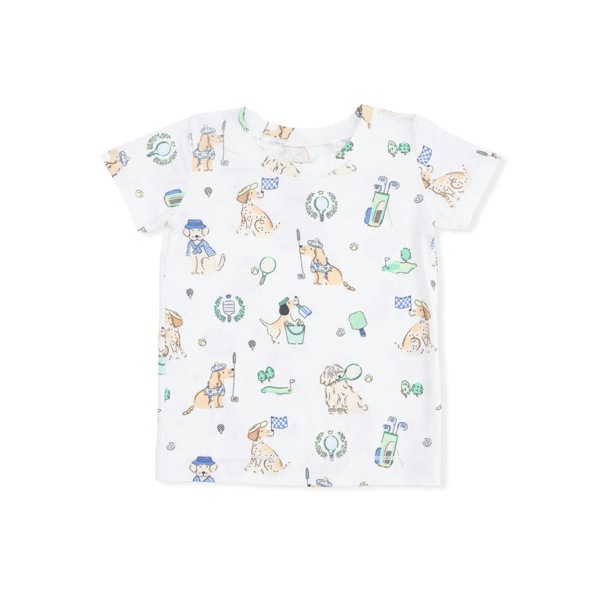 Country Club Dogs Neutral - Short Sleeve Loungewear Set