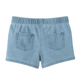 Girls Knit Denim Short | Crochet Flower