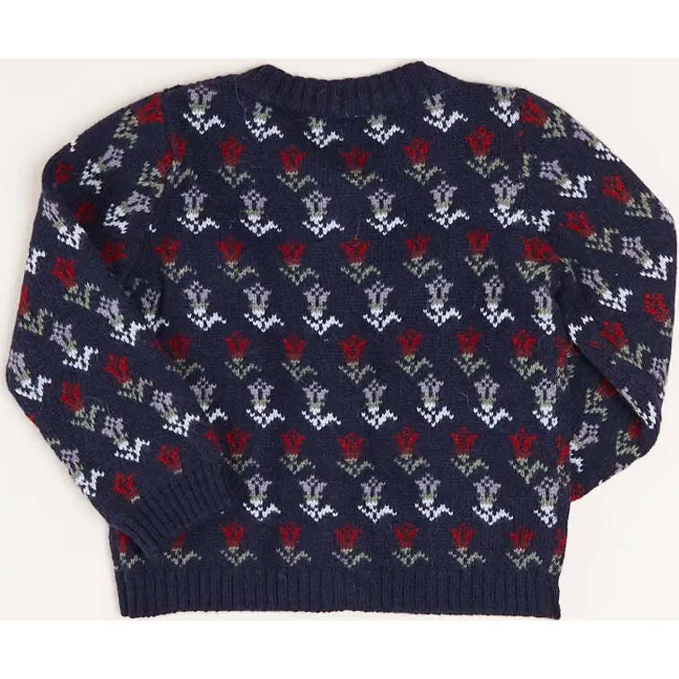 Floral Ruffle Bib Cardigan in Blue (2-10yrs)