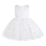 White Eveloria Floral Tulle Bow Dress