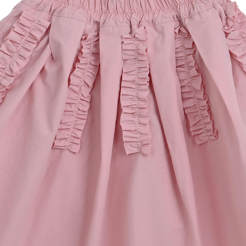 Pink Skirt with Ruffle Strips