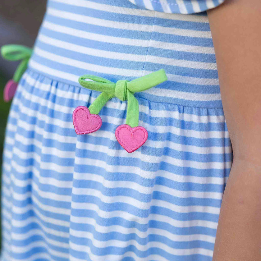 Stripe Knit Dress With Heart Cherries