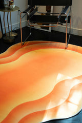 Orange Modern Abstract Wavy Area Rug by Juan Marquez