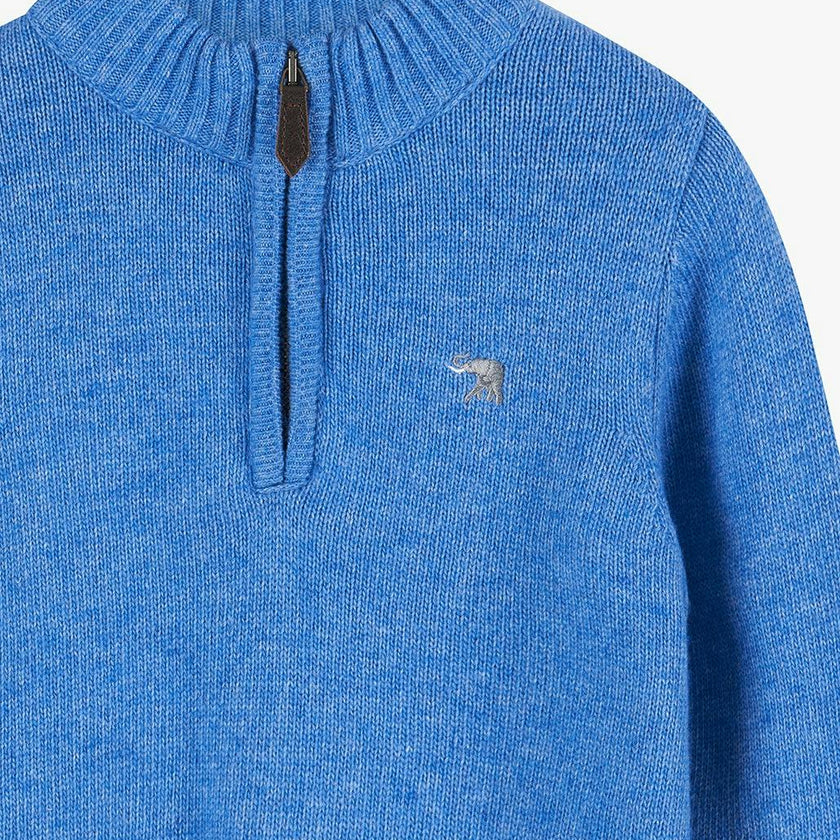 Calum Half-Zip Sweater in Sky Blue