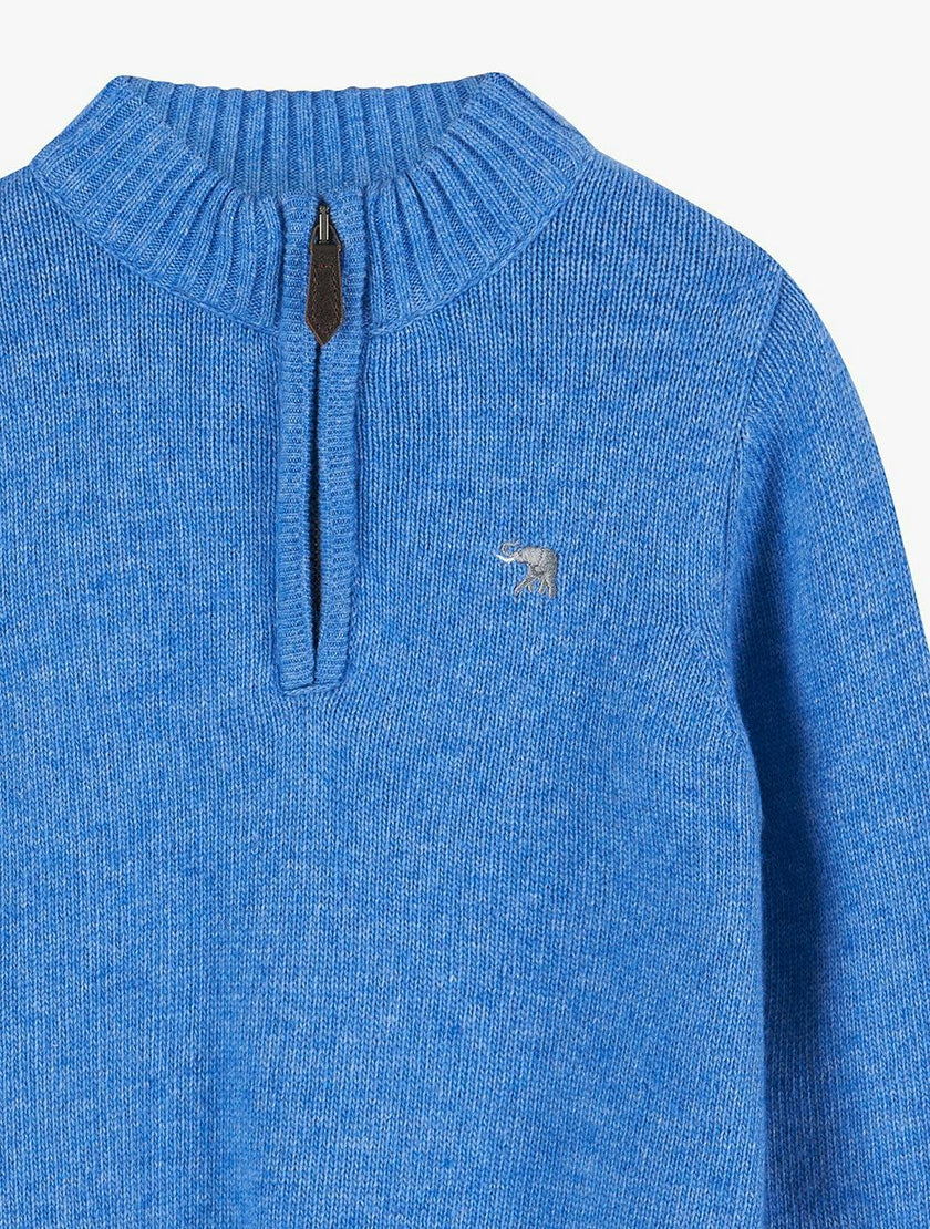 Calum Half-Zip Sweater in Sky Blue
