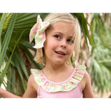 Bow in Yellow with Pink Bougainvillea