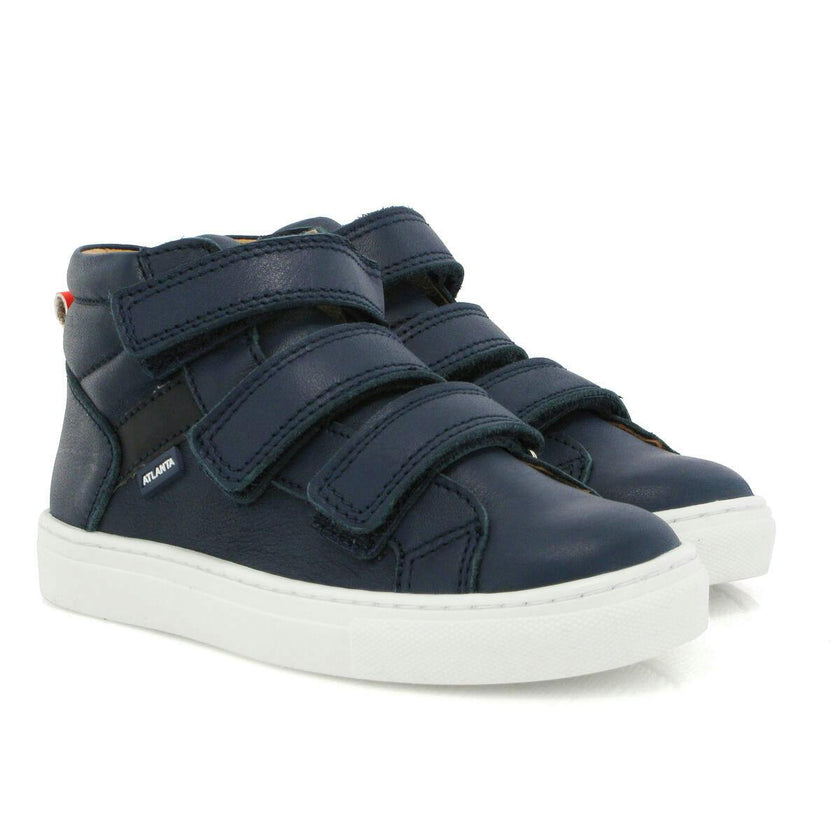 Soft Nappa Leather Sneaker Boots, Dark Blue