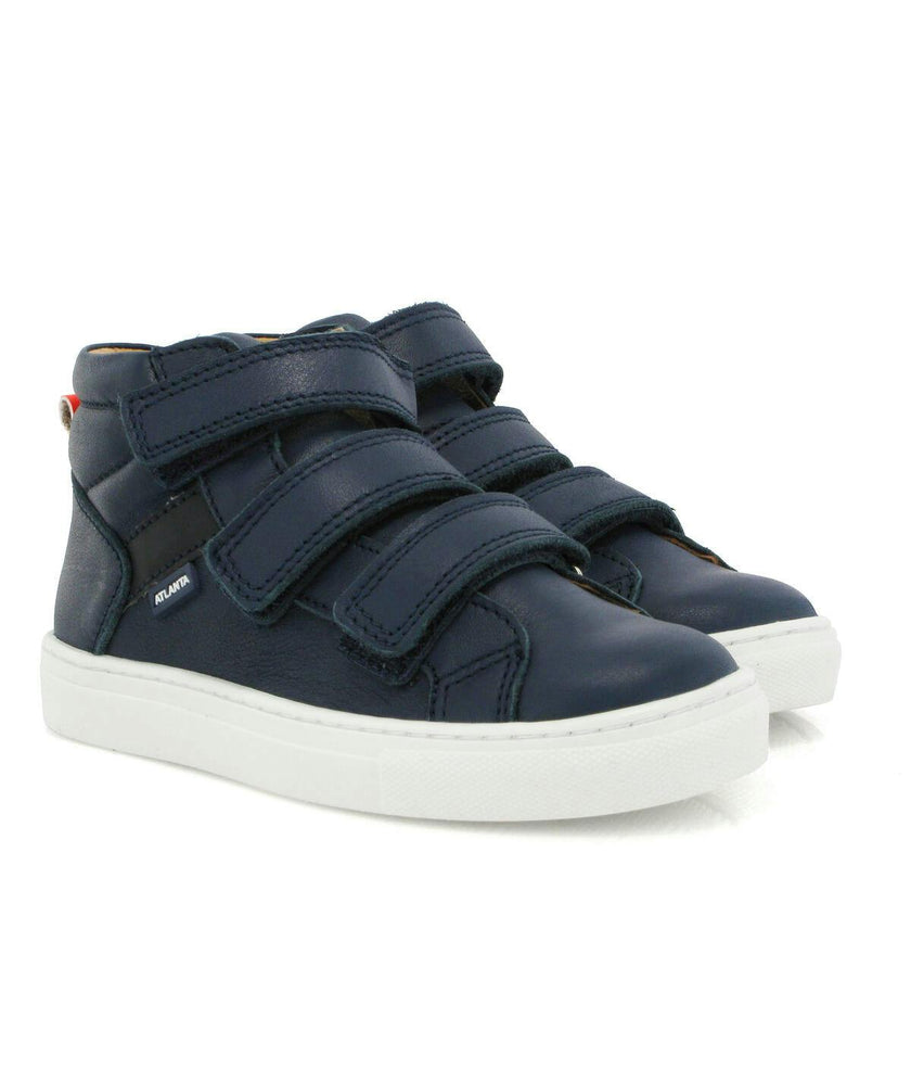 Soft Nappa Leather Sneaker Boots, Dark Blue