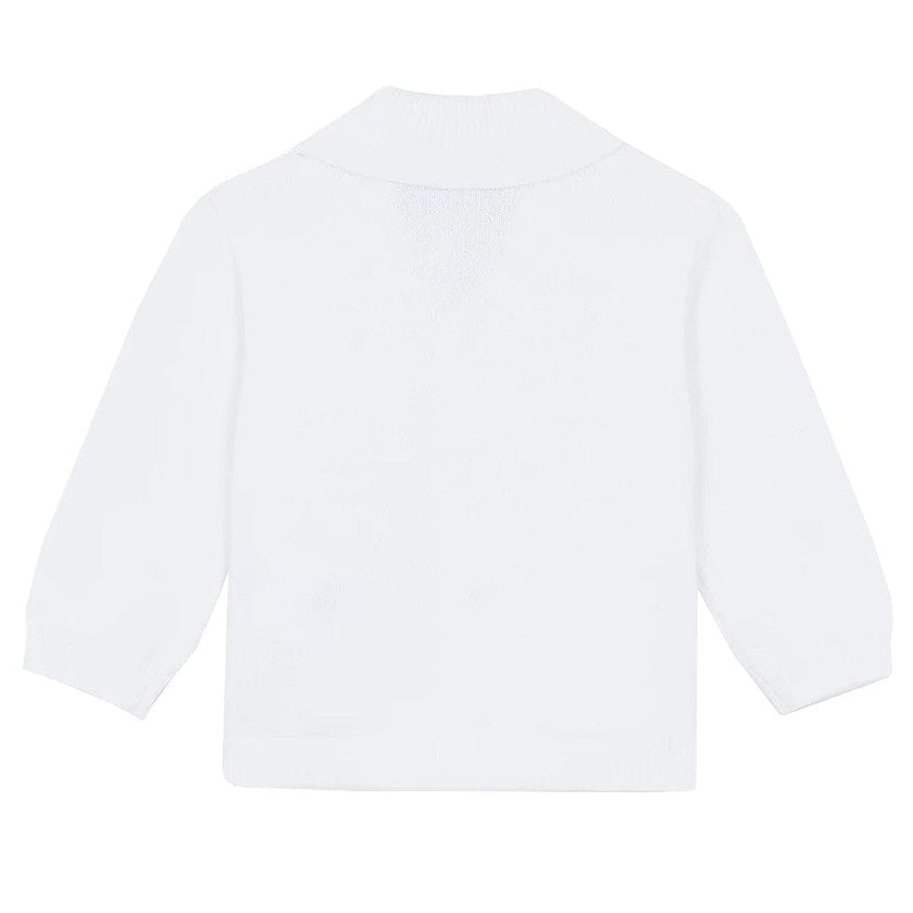TARTINE ET CHOCOLAT Shawl Collar Knit Baby Blazer - White