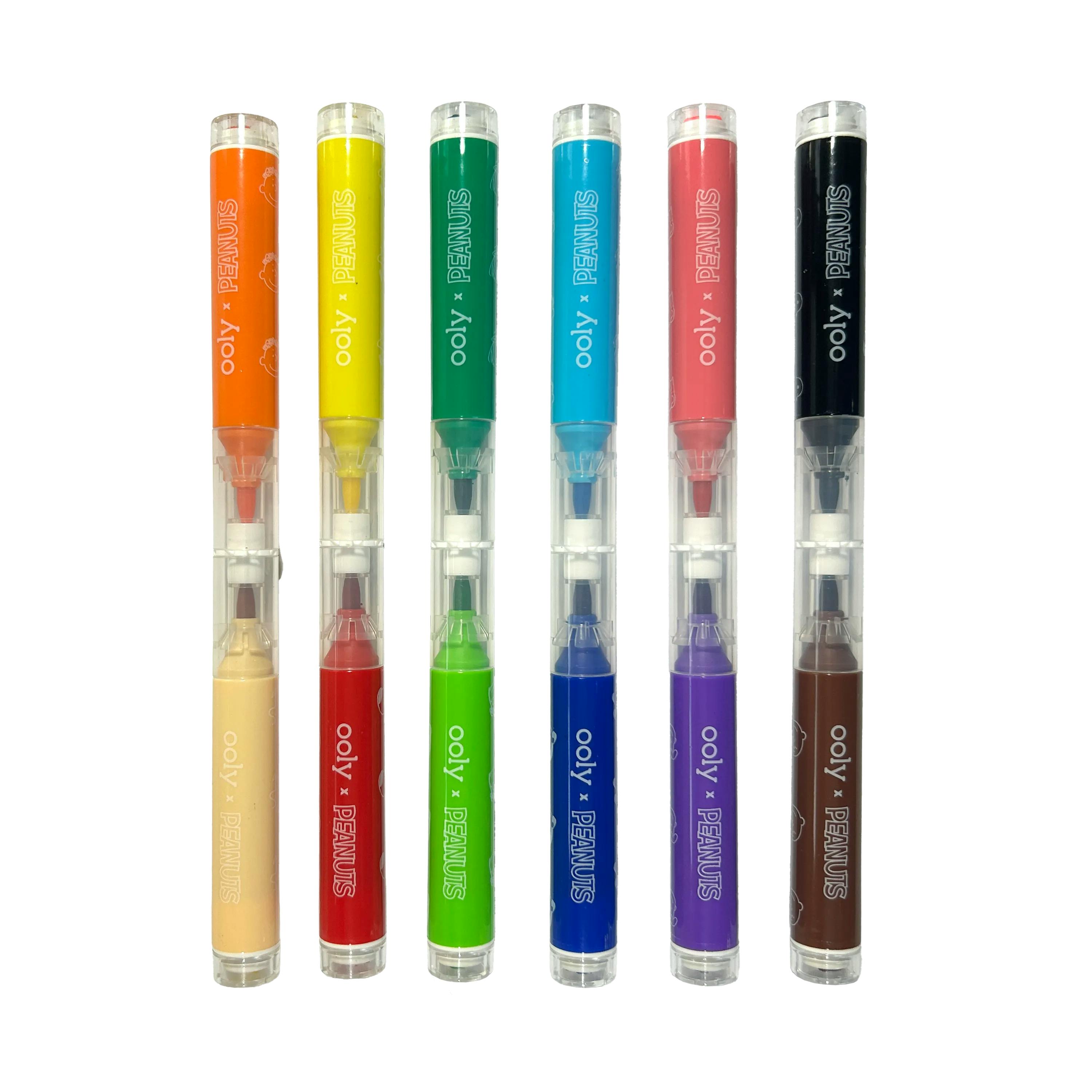 OOLY x Peanuts Double-Ended Brush & Stamp Markers - Set of 12
