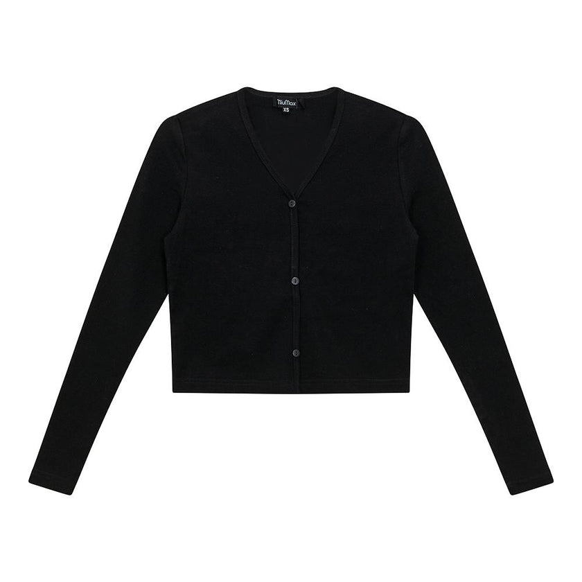 Cropped V-Neck Cardigan