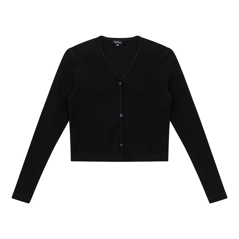 Cropped V-Neck Cardigan