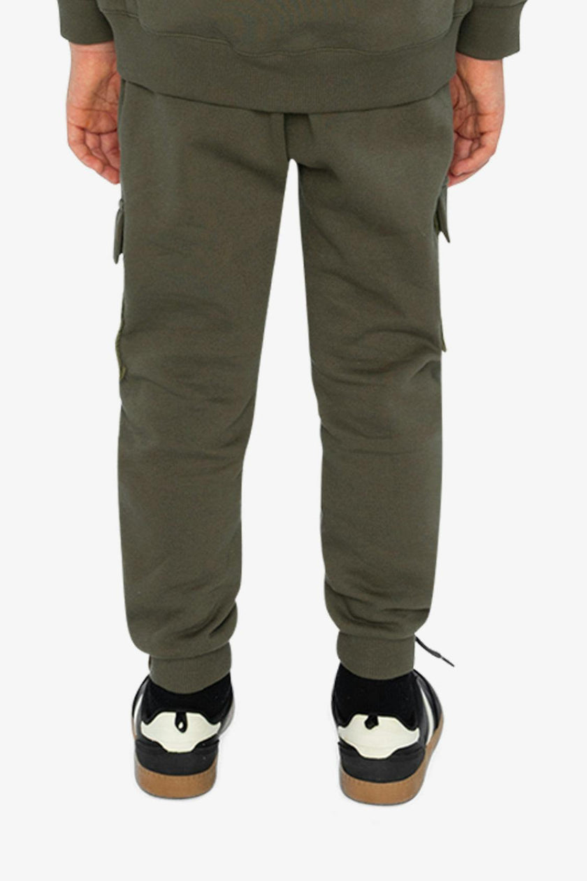 Fleece Bi-Material Sweatpants With Pockets Green