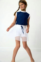 white pleated skort