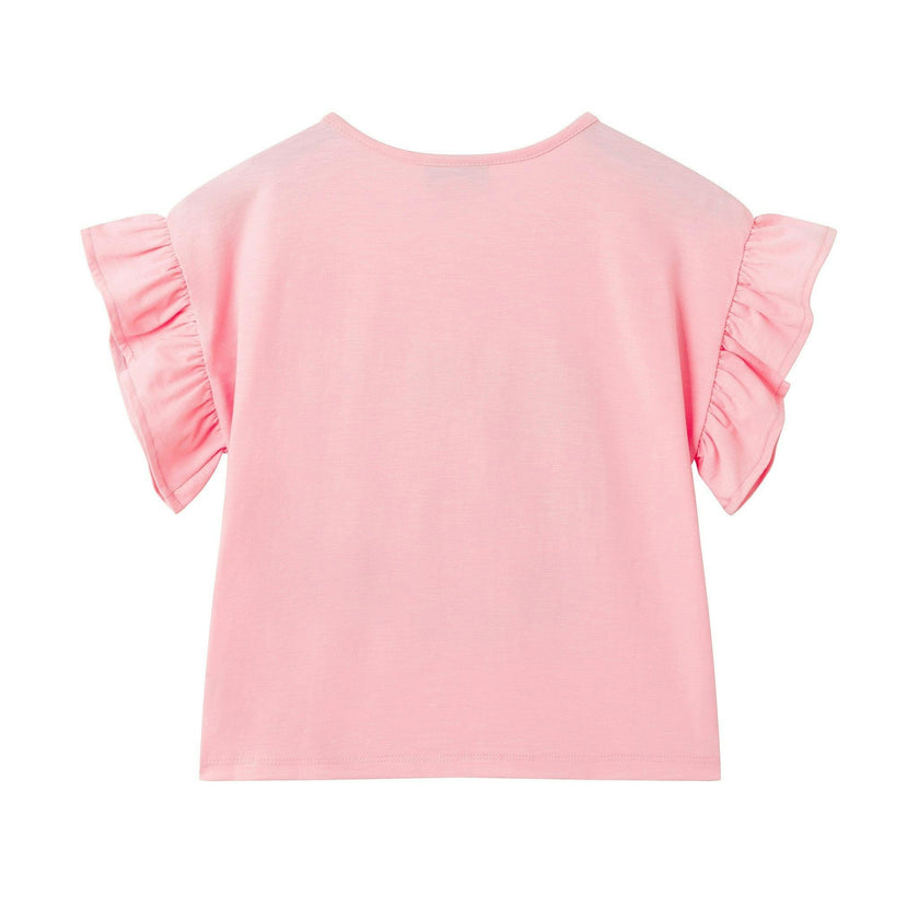 Tween Girls (7-14) Jersey Ruffle Tee | Rose Pink