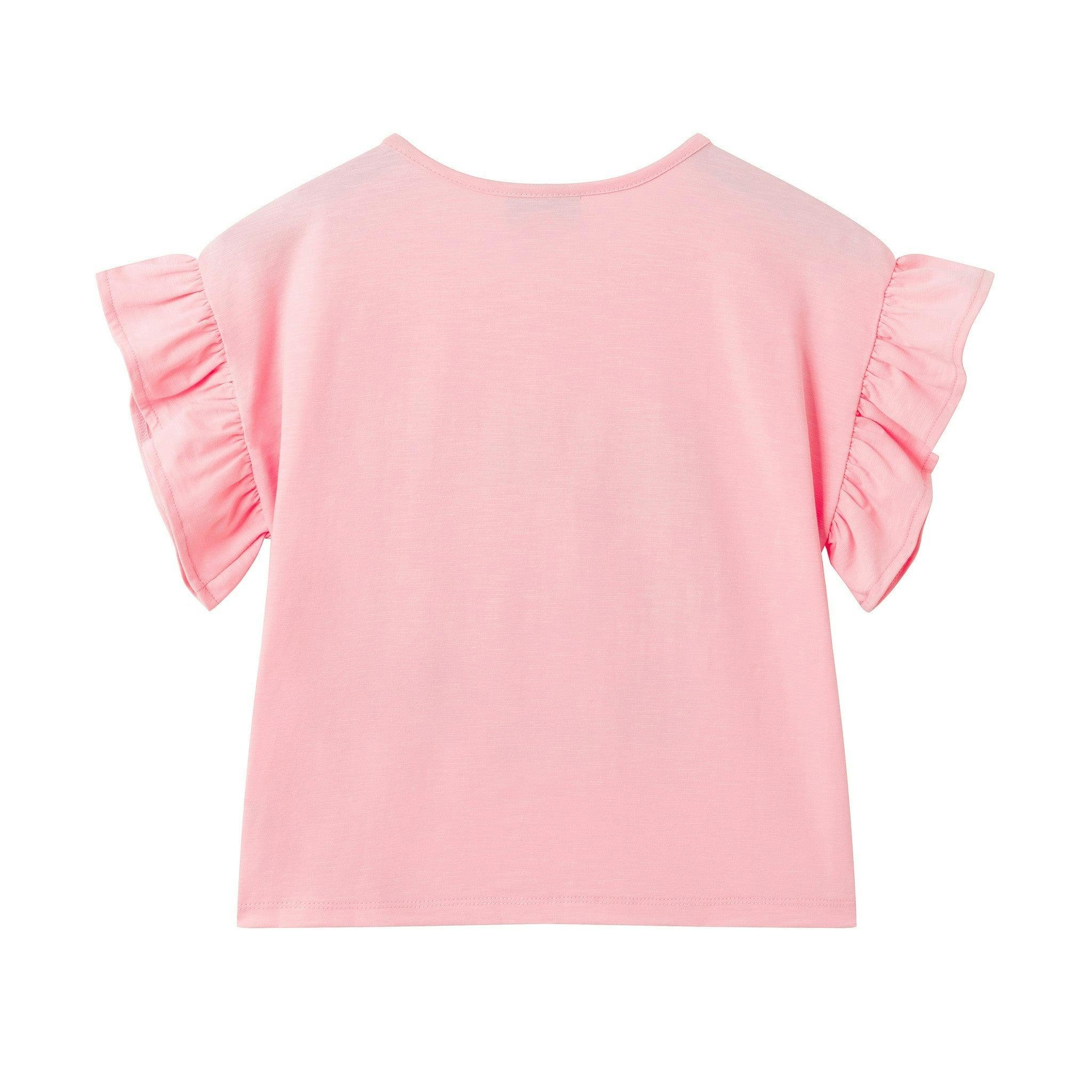 Tween Girls (7-14) Jersey Ruffle Tee | Rose Pink