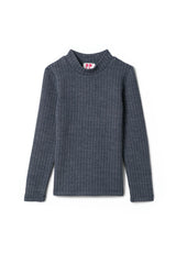 Washed Waffle Mock Neck