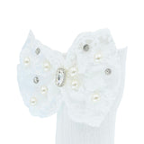 Pearl Ribbon Rhinestone Bow Socks
