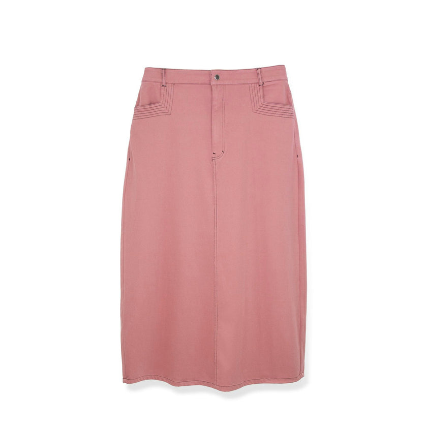 STRETCH COLORED DENIM  SKIRT
