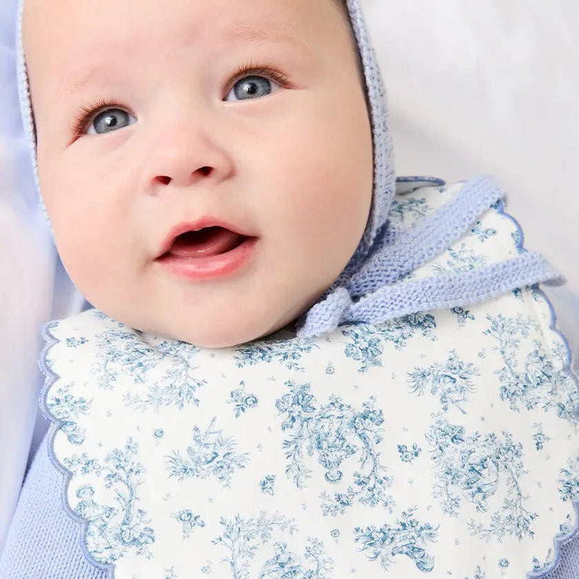 Audrey Toile Scallop Edge Lined Bib